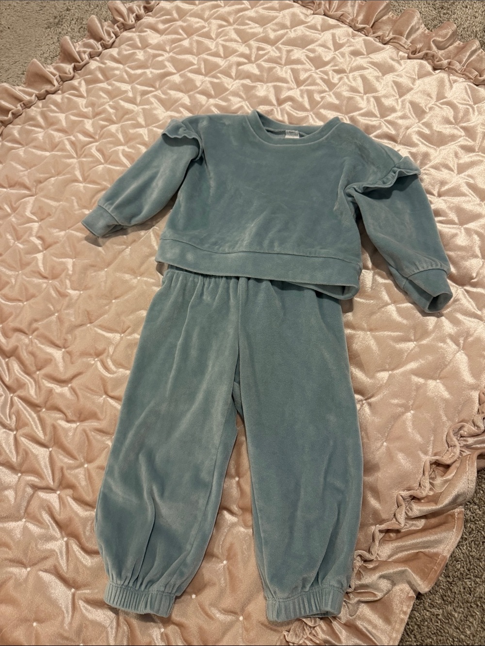 Carter's Soft Velour Top in Muted Teal